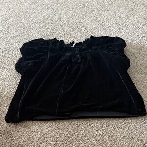 Free People Black Velvet Blouse